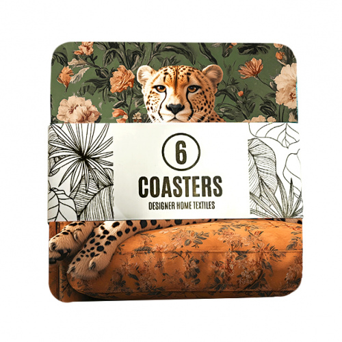 Africa Cheetah Green Coasters