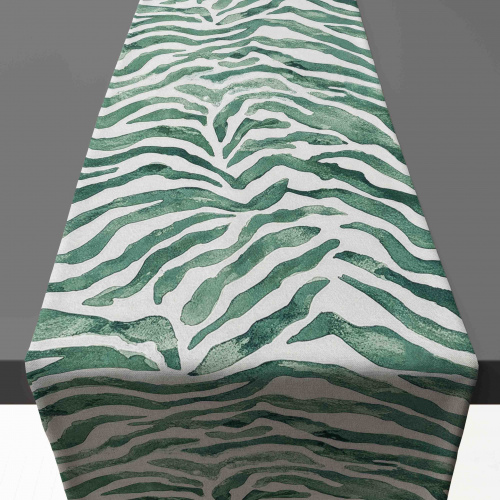 Africa Zebra Green Table Runner