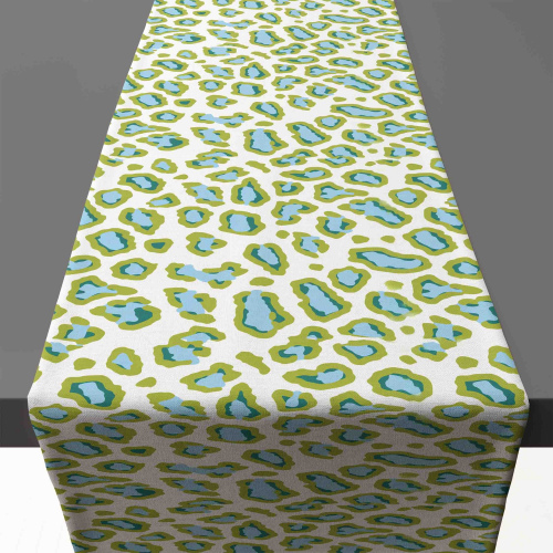 Africa Leopard Green Table Runner
