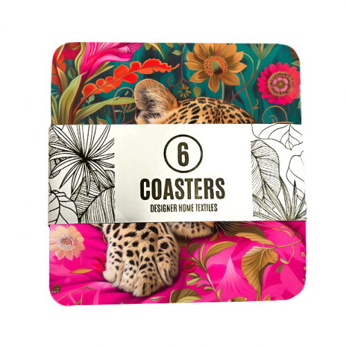 Africa Leopard Pink Coasters