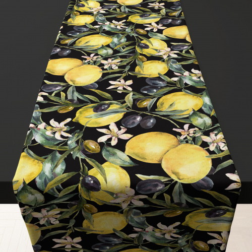 Lemons And Olives Table Runner