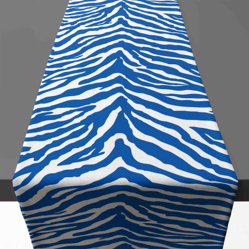 Africa Zebra Blue Table Runner