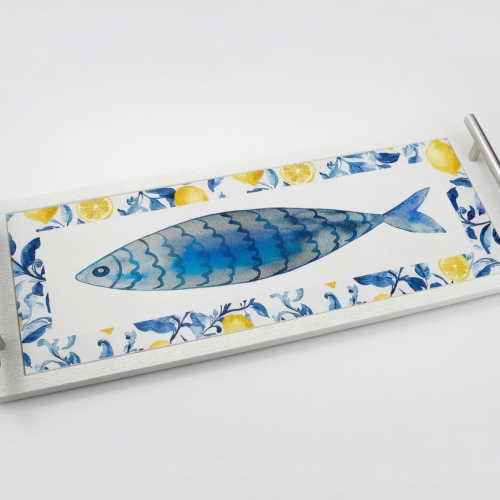 Amalfi Blue Fish Platter Tray