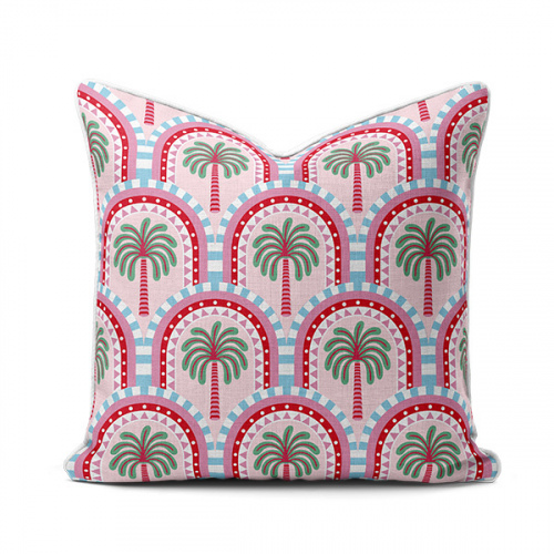 Amalfi Palm Tree Pink Scatter Cushion Cover (2)