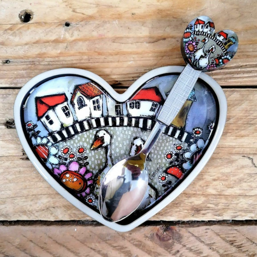 Heart Spoonrest & Teaspoon Eende