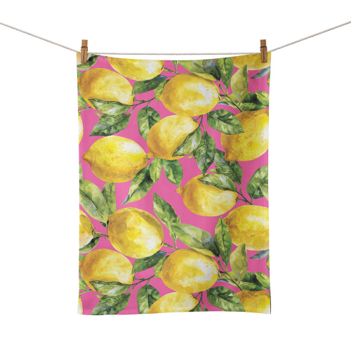 Amalfi Lemon Pink Food Towel