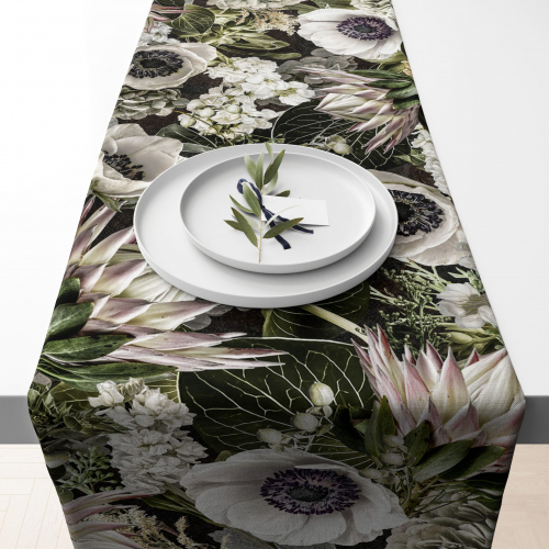 Protea Green Lush Table Runner