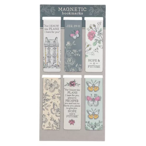 Hope And A Future Bicycle Collection Magnetic Bookmarks Set of 6