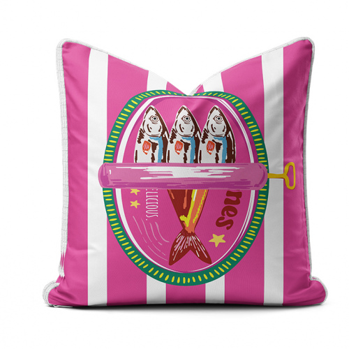 Amalfi Sardine Tin Pink Stripe Scatter Cushion Cover (1)