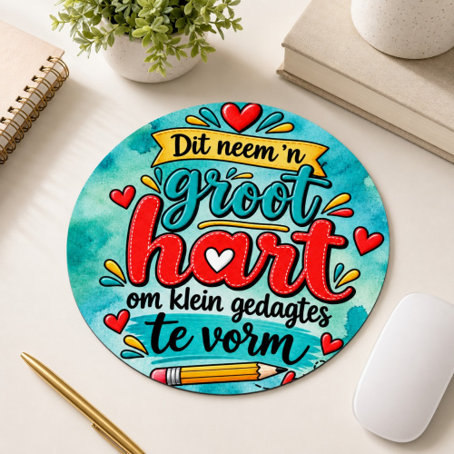 Mousepad Round Dit Neem 'n Groot Hart