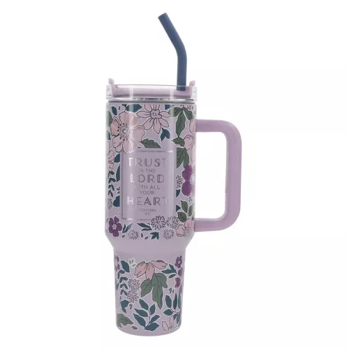 Trust In The Lord Spring Pastel Floral Collection Travel Mug