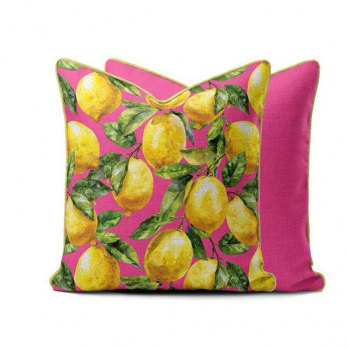 Amalfi Pink Lemons Scatter Cushion Cover